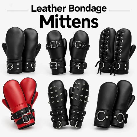 Leather Bondage Mittens On Sale